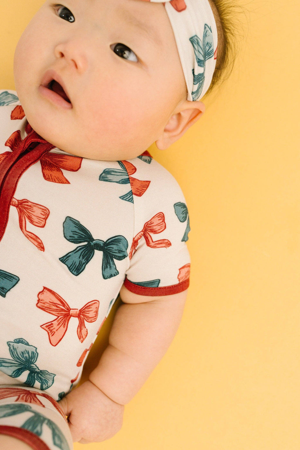 Patriotic Bows Bamboo Short Romper: 2T