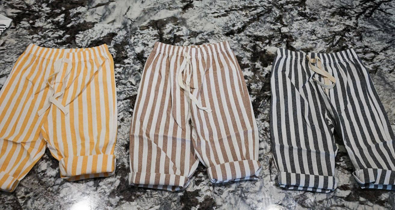 Striped Unisex Pants: Yellow