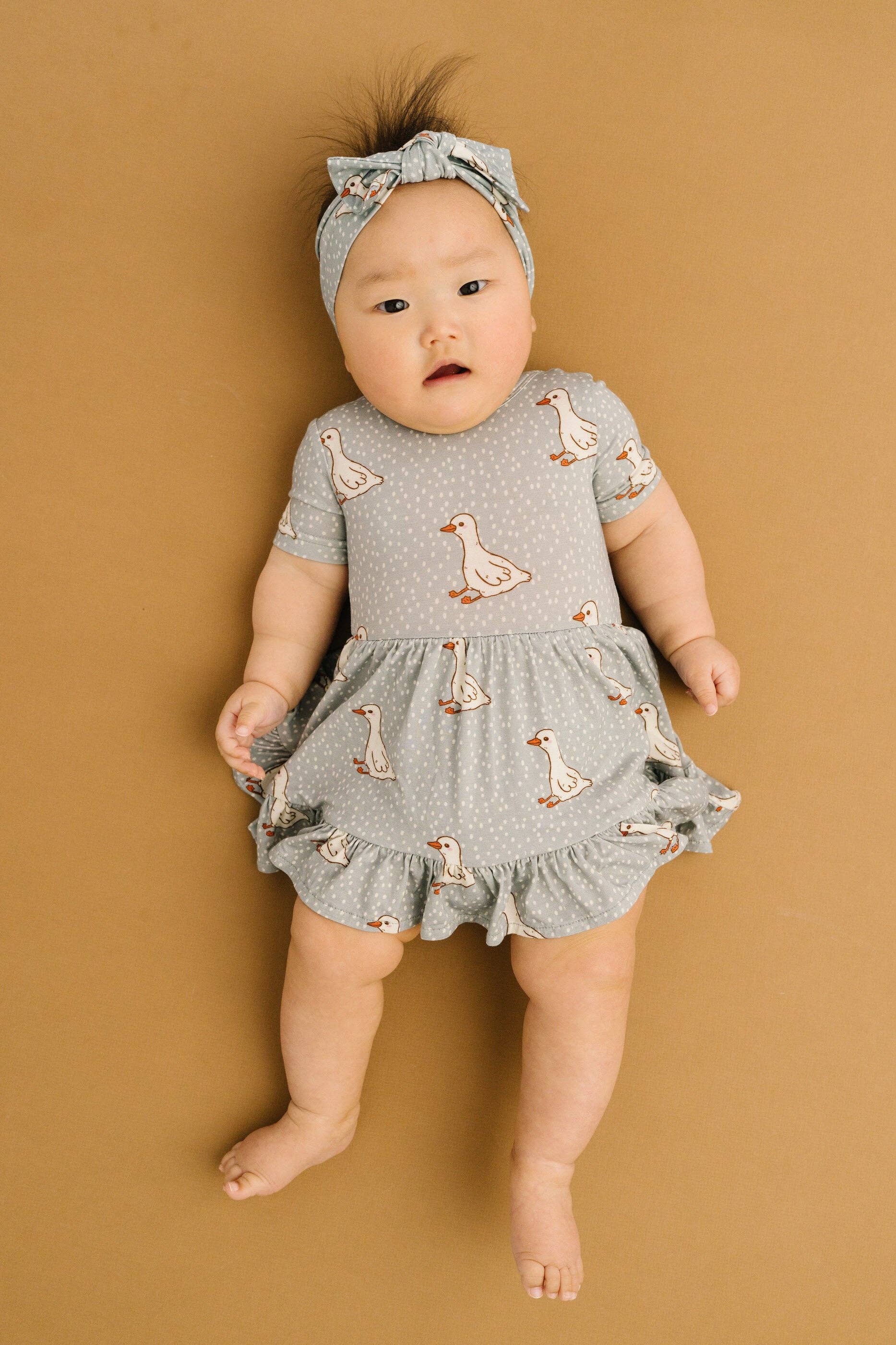 Classic Goose Short Sleeve Bamboo Dress With Snaps