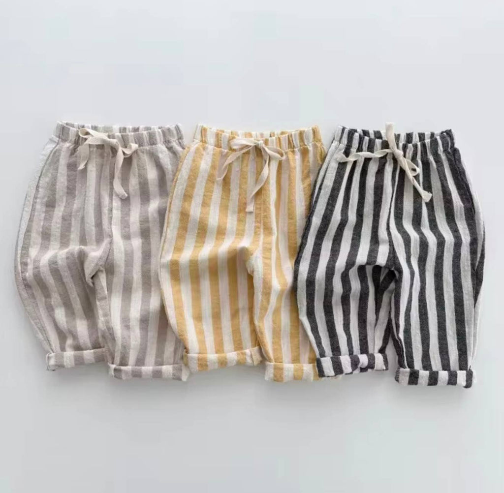 Striped Unisex Pants: Yellow