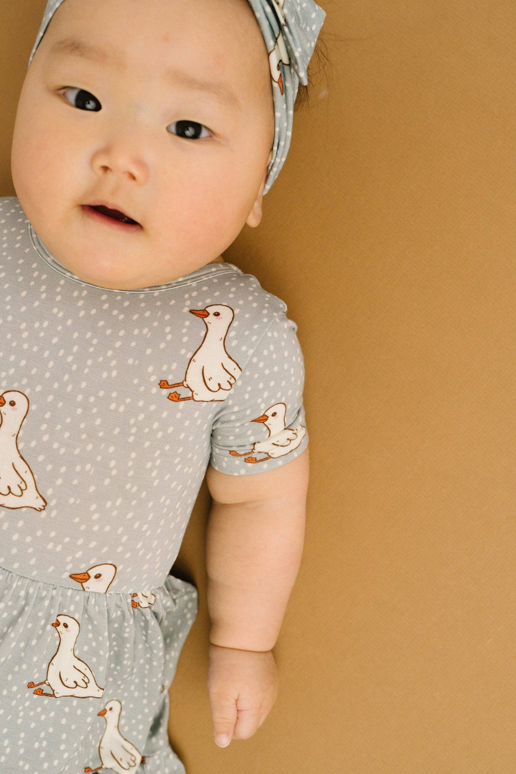 Classic Goose Short Sleeve Bamboo Dress With Snaps