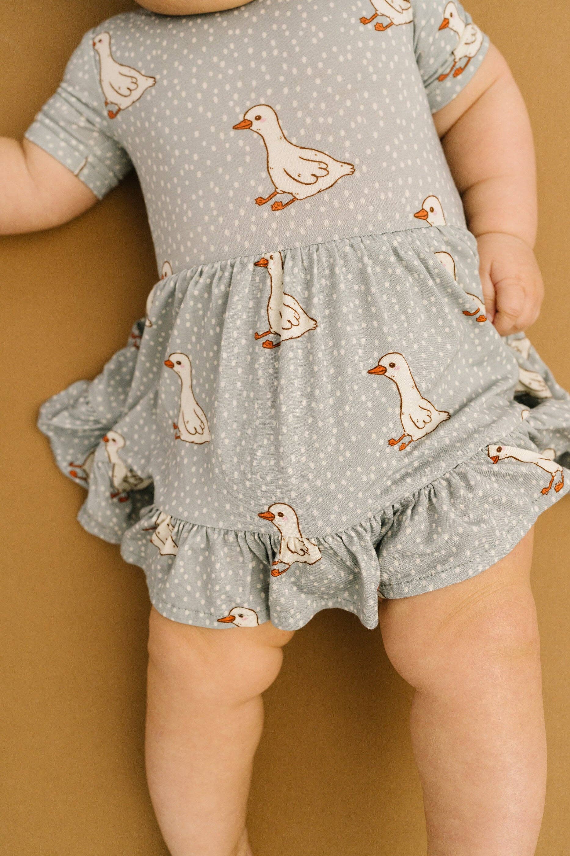 Classic Goose Short Sleeve Bamboo Dress With Snaps
